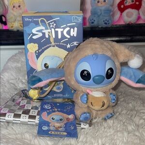 Miniso  stitch eat something before sleep Disney Stitch Plush pendent NWT